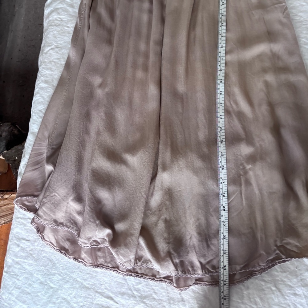 Aritzia Wilfred Allier Embroidered Swing Dress Blush Beige Modal&Silk XXS - Picture 15 of 15